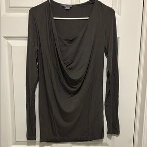 Vince - Taupe Draped Long Sleeve Top